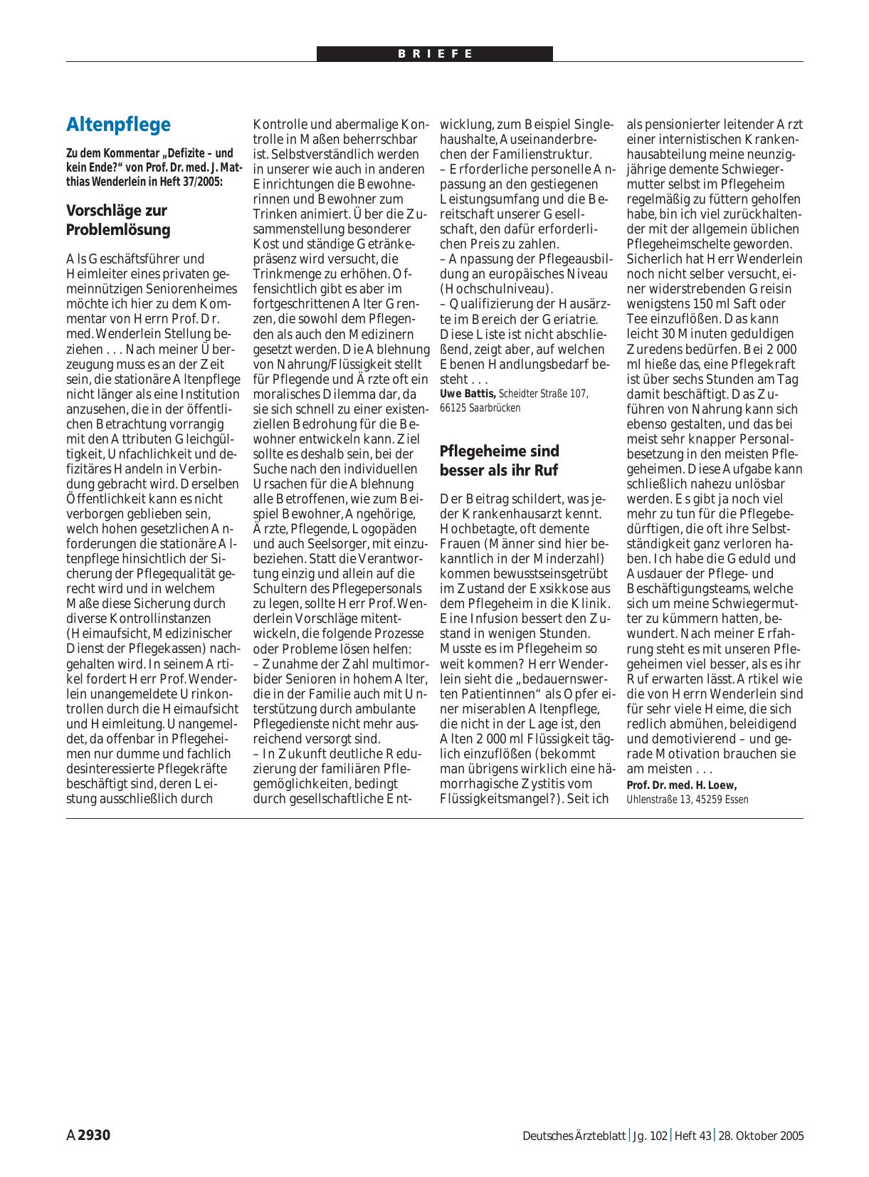 Vorschauseite 1: Altenpflege: Pflegeheime sind besser als ihr Ruf