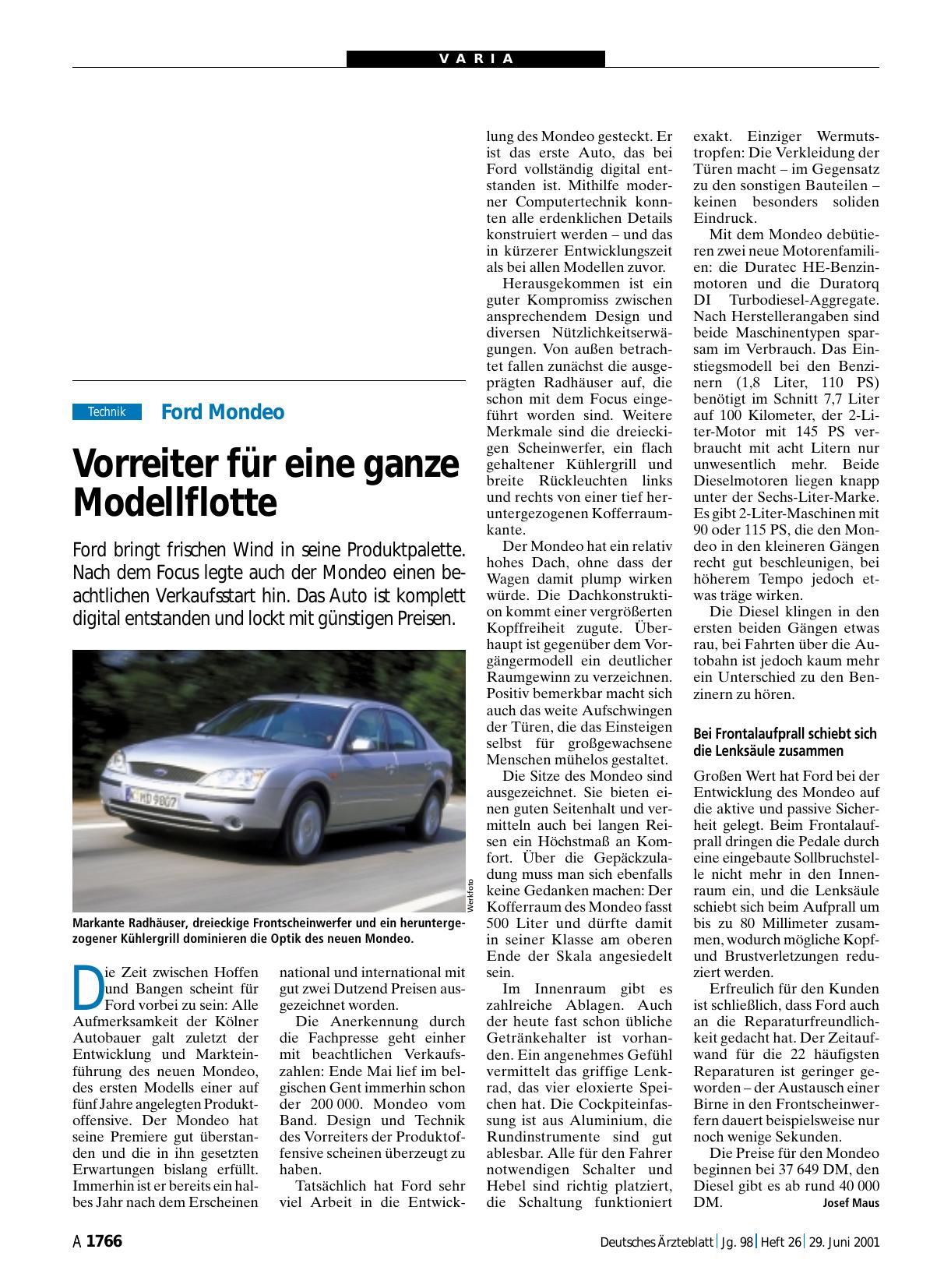 Vorschauseite 1: Ford Mondeo: Vorreiter für eine ganze Modellflotte