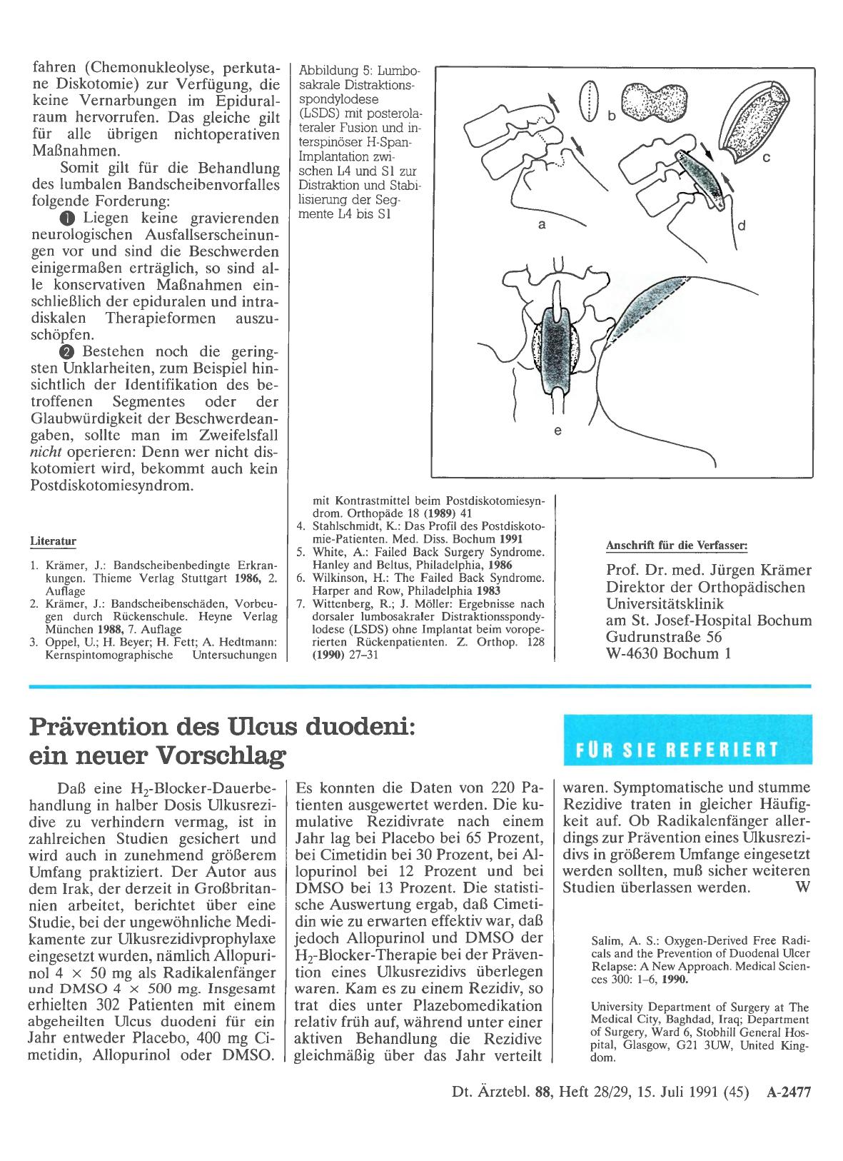 Vorschauseite 1: Prävention des Ulcus duodeni: ein neuer Vorschlag