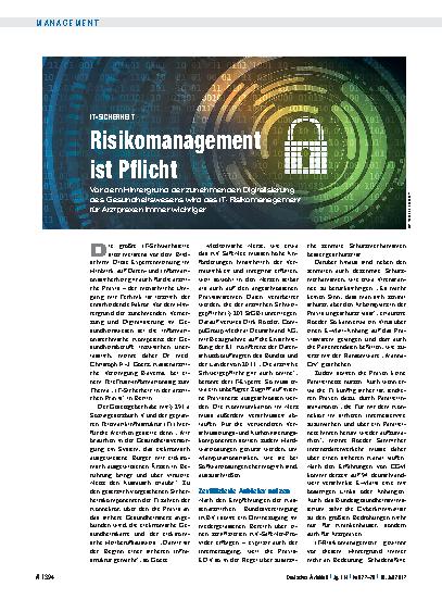 Vorschauseite 1: IT-Sicherheit: Risikomanagement ist Pflicht