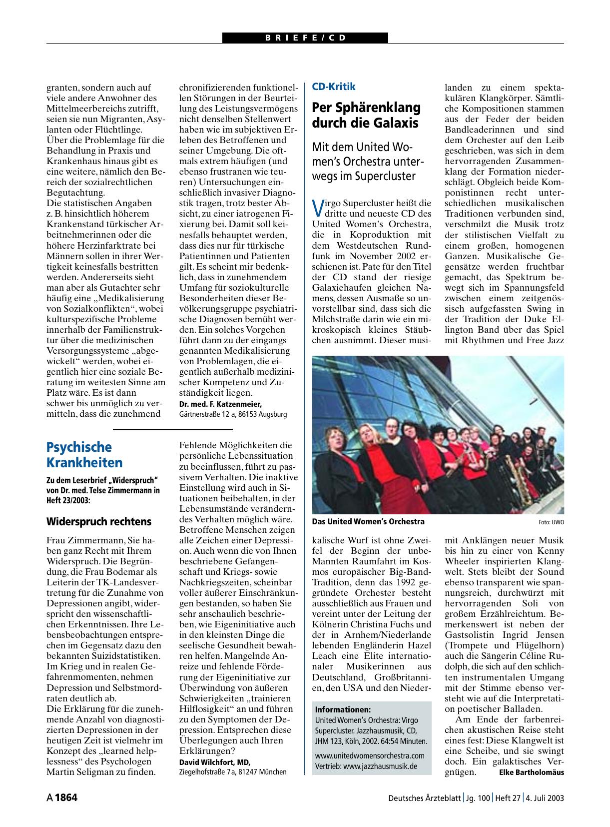 Vorschauseite 1: Psychische Krankheiten: Widerspruch rechtens