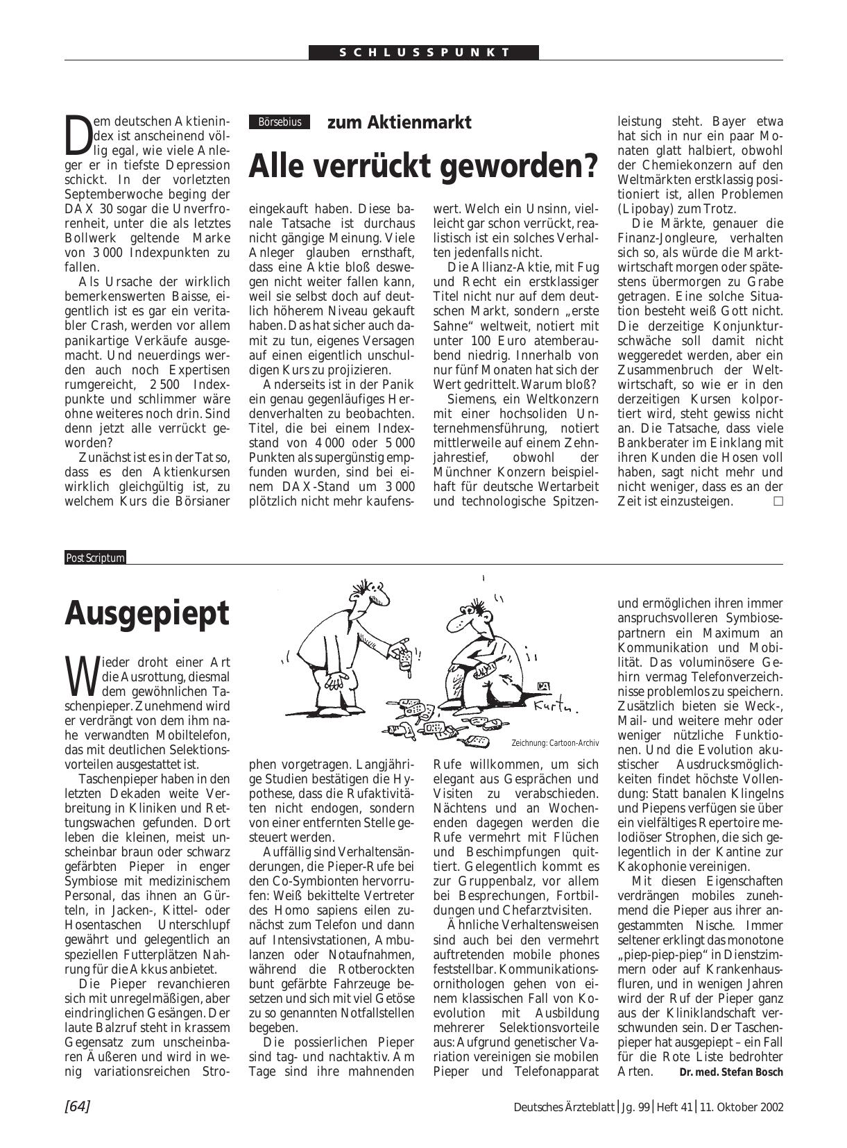 Vorschauseite 1: zum Aktienmarkt; Alle verrückt geworden?