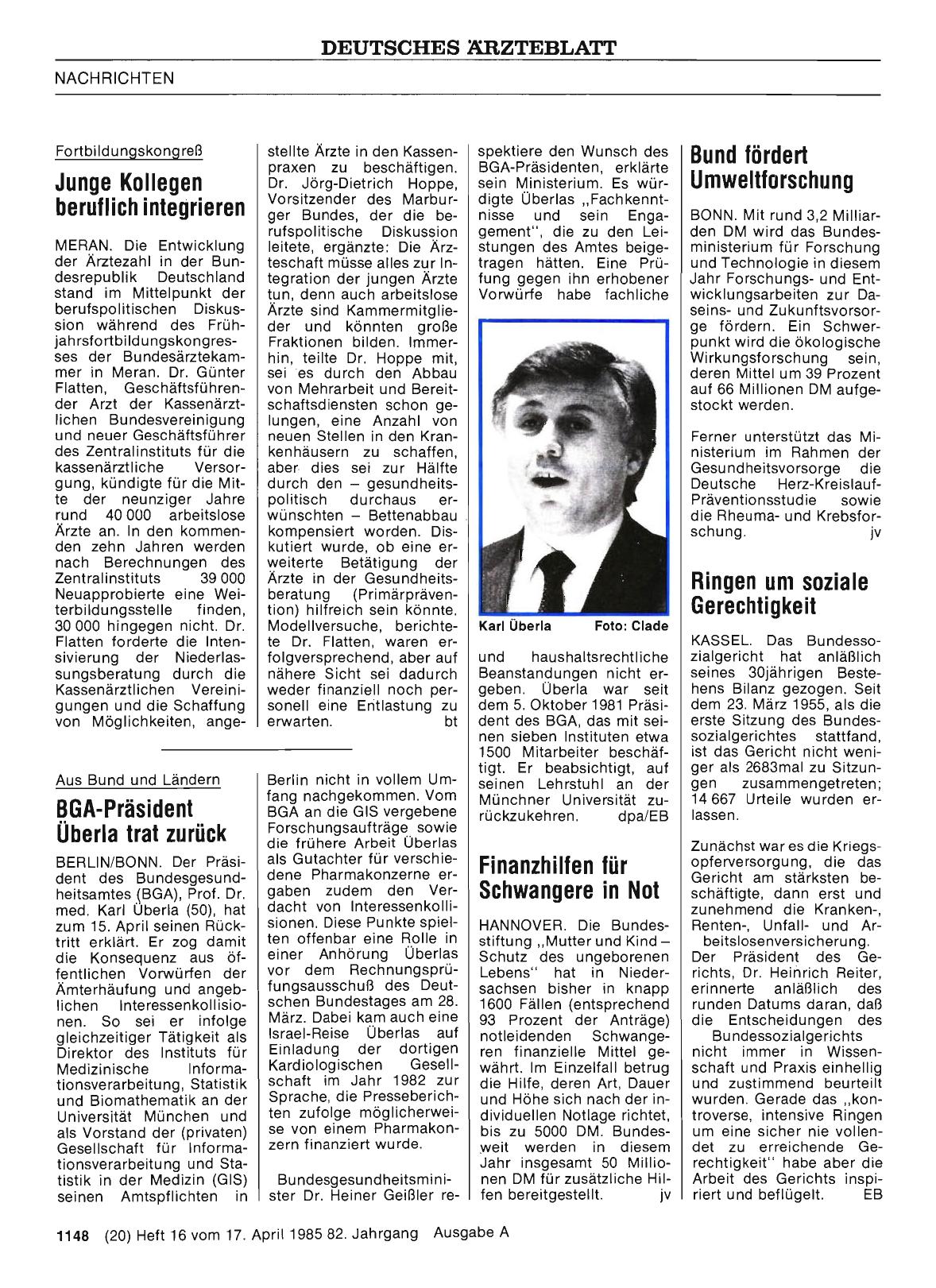 Vorschauseite 1: BGA-Präsident Überla trat zurück