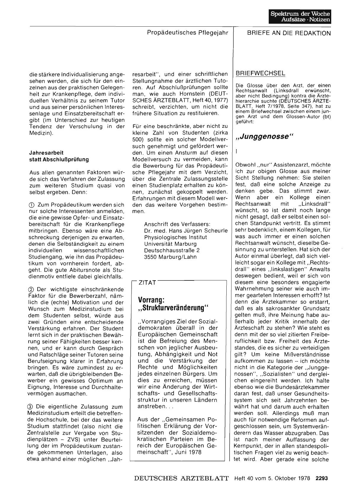 Vorschauseite 1: BRIEFWECHSEL: „Junggenosse“ I