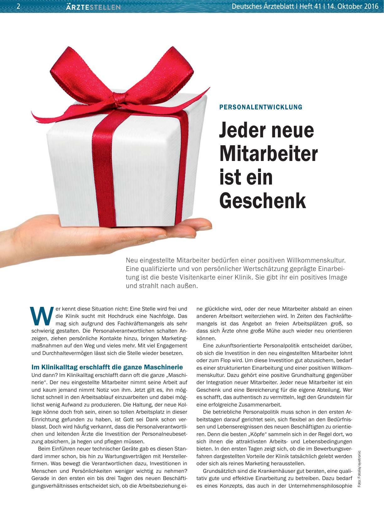 Vorschauseite 1: Personalentwicklung: Jeder neue Mitarbeiter ist ein Geschenk