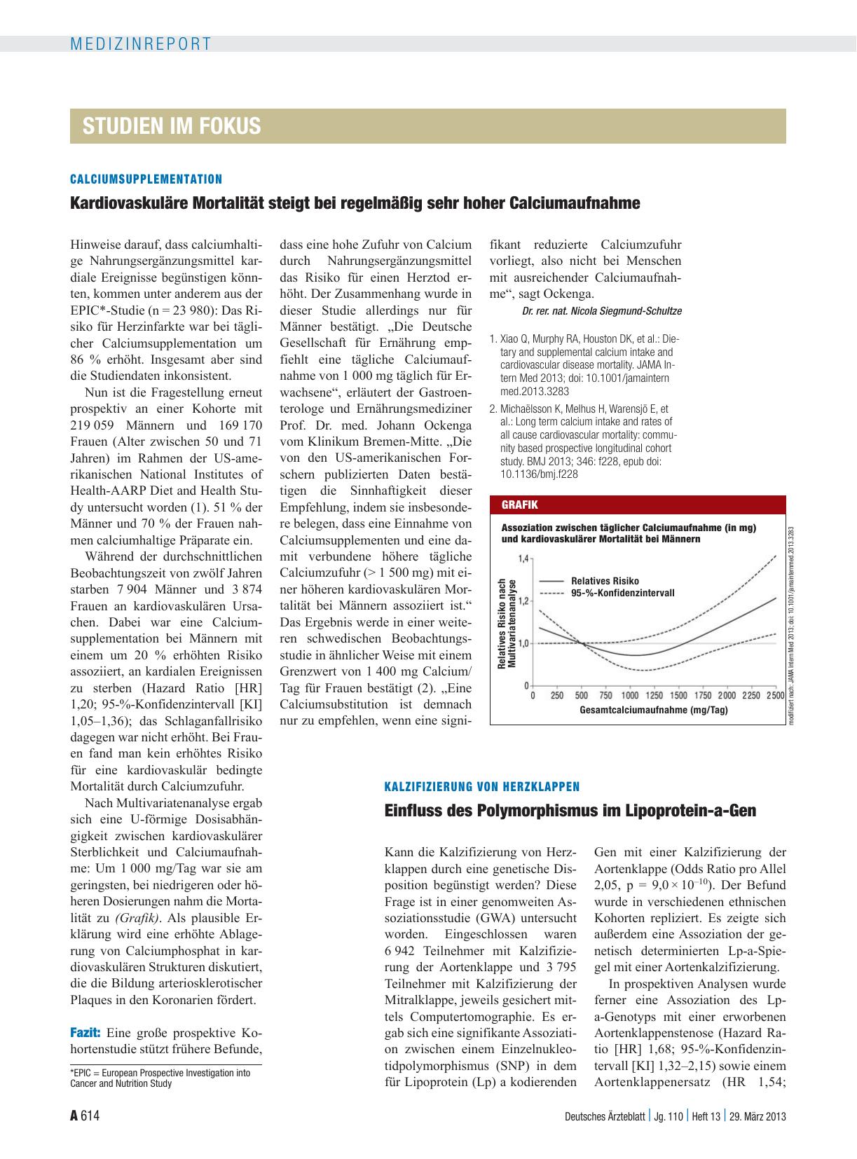 Vorschauseite 1: Kalzifizierung von Herzklappen: Einfluss des Polymorphismus im Lipoprotein-a-Gen