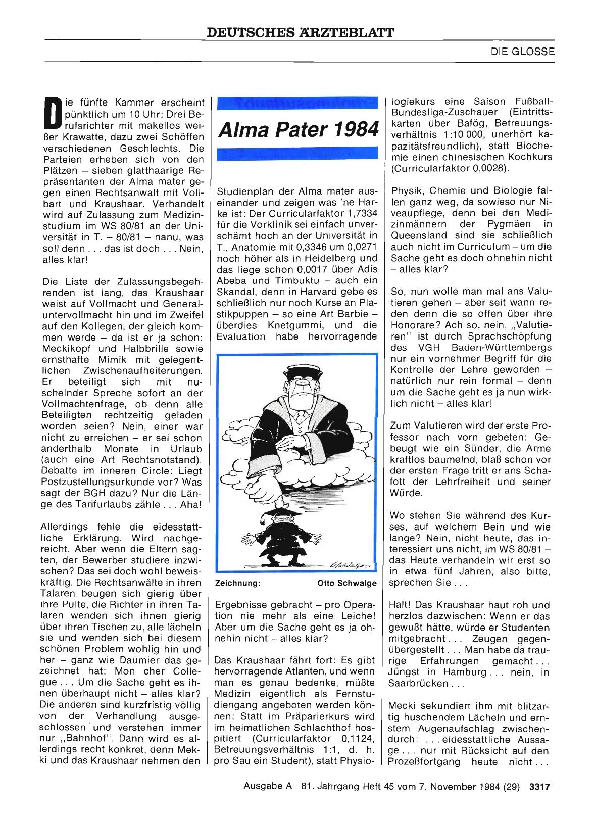 Vorschauseite 1: Alma Pater 1984