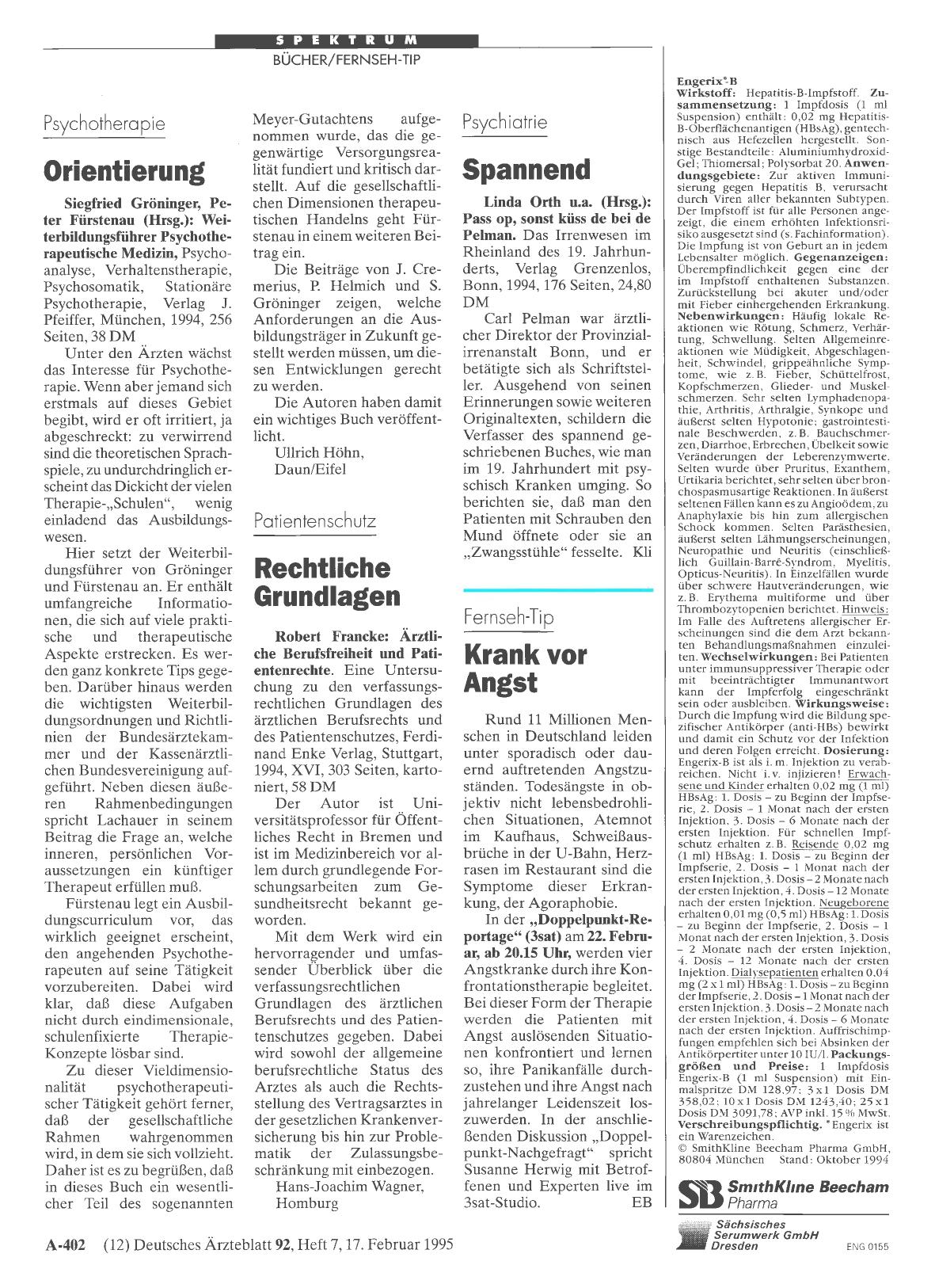 Vorschauseite 1: Psychiatrie: Spannend