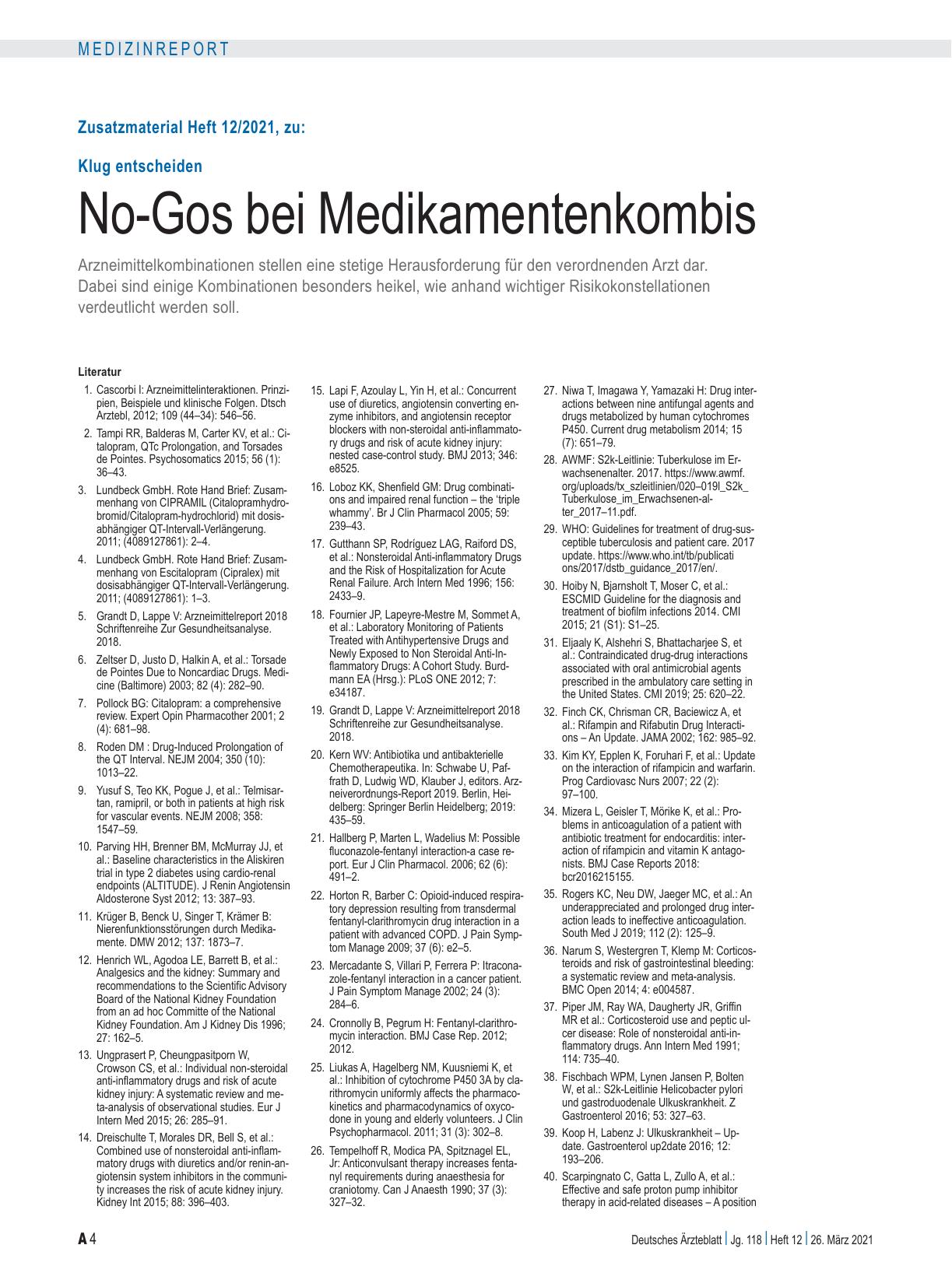 Vorschauseite 4: Klug entscheiden: No-Gos bei Medikamentenkombis