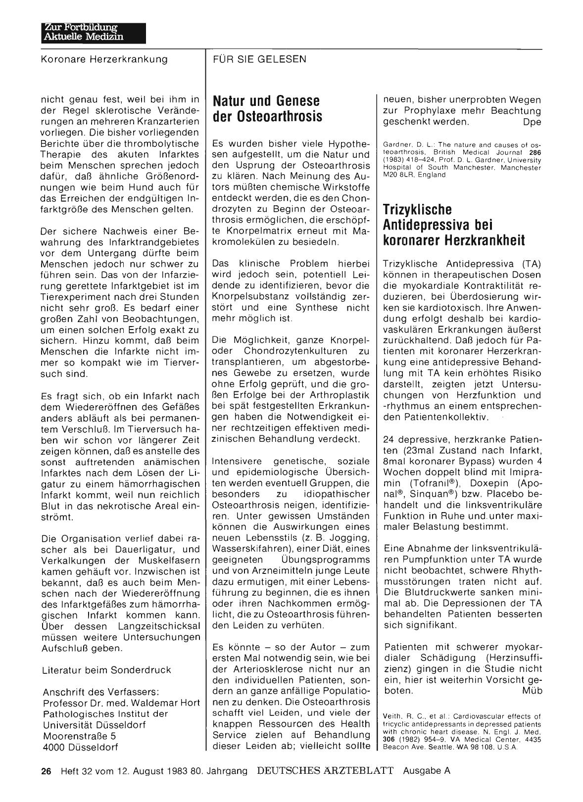 Vorschauseite 1: Trizyklische Antidepressiva bei koronarer Herzkrankheit