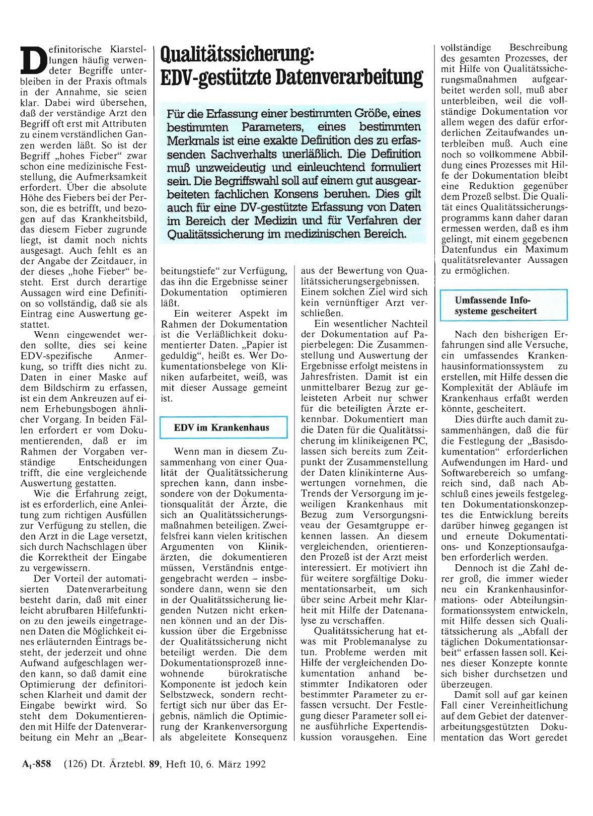 Vorschauseite 1: Qualitätssicherung: EDV-gestützte Datenverarbeitung