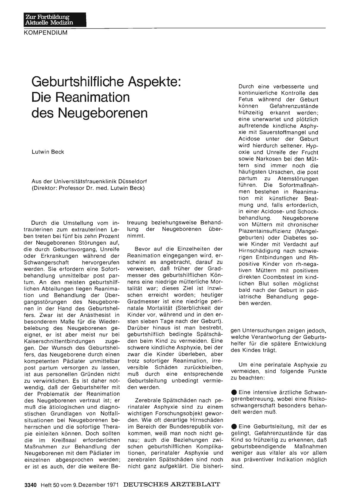 Vorschauseite 1: Geburtshilfliche Aspekte: Die Reanimation des Neugeborenen