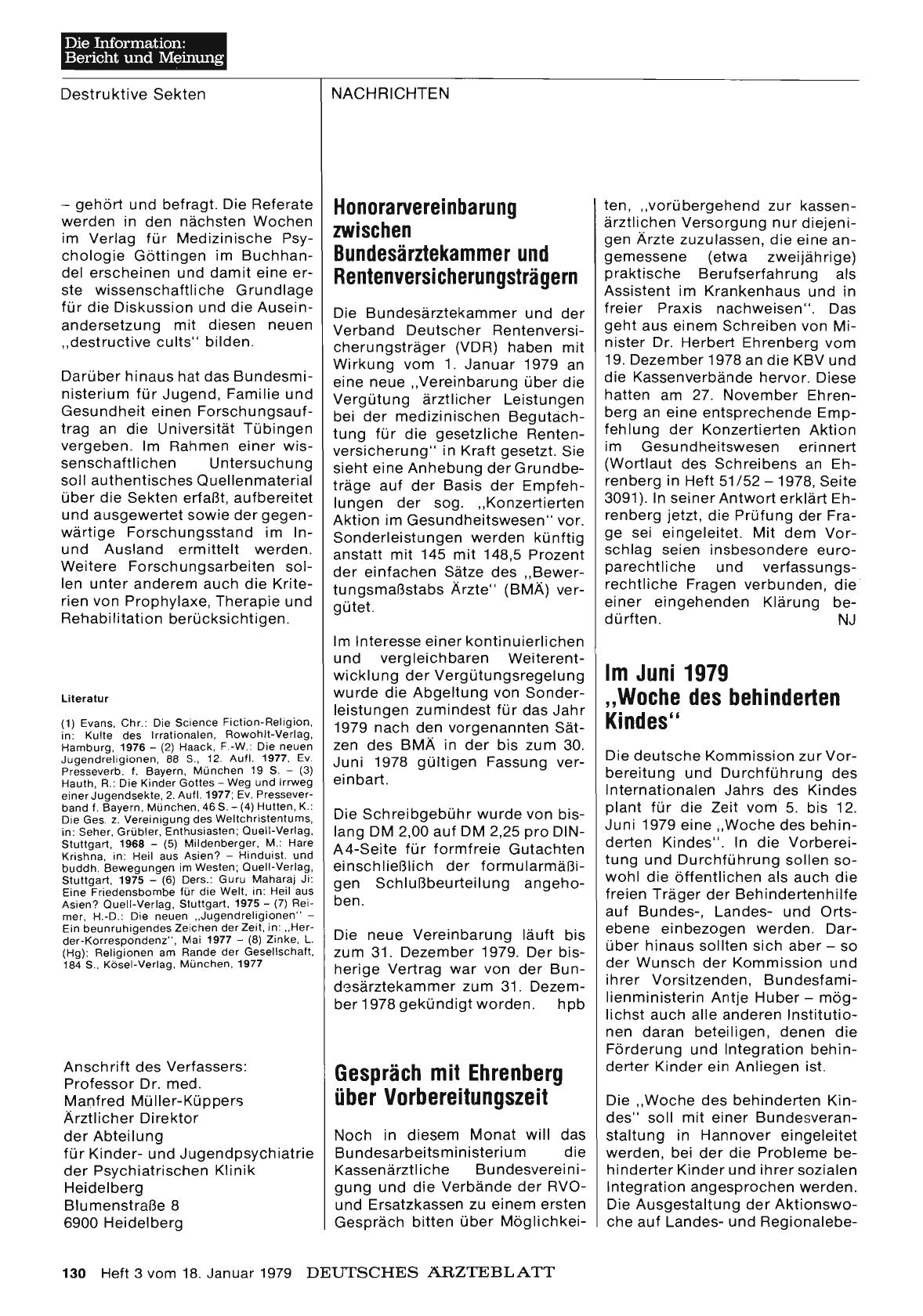 Vorschauseite 1: Honorarvereinbarung zwischen Bundesärztekammer und Rentenversicherungsträgern