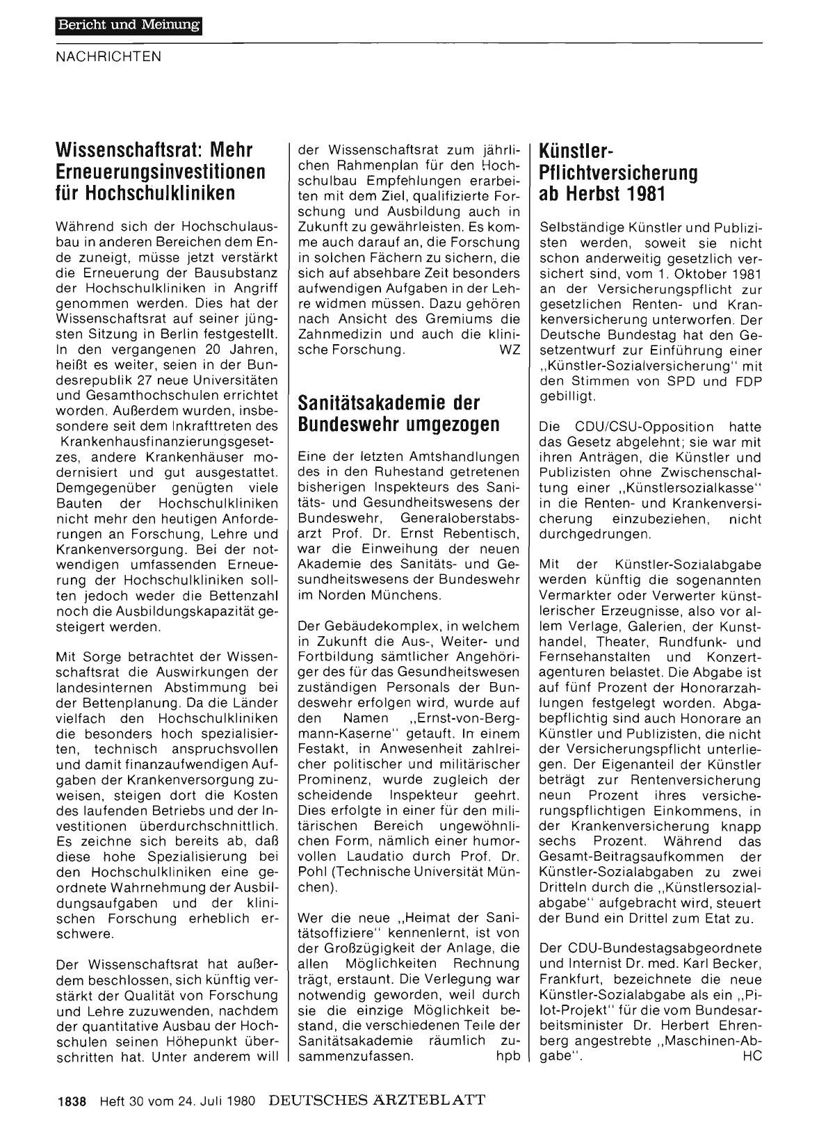 Vorschauseite 1: Wissenschaftsrat: Mehr Erneuerungsinvestitionen für Hochschulkliniken