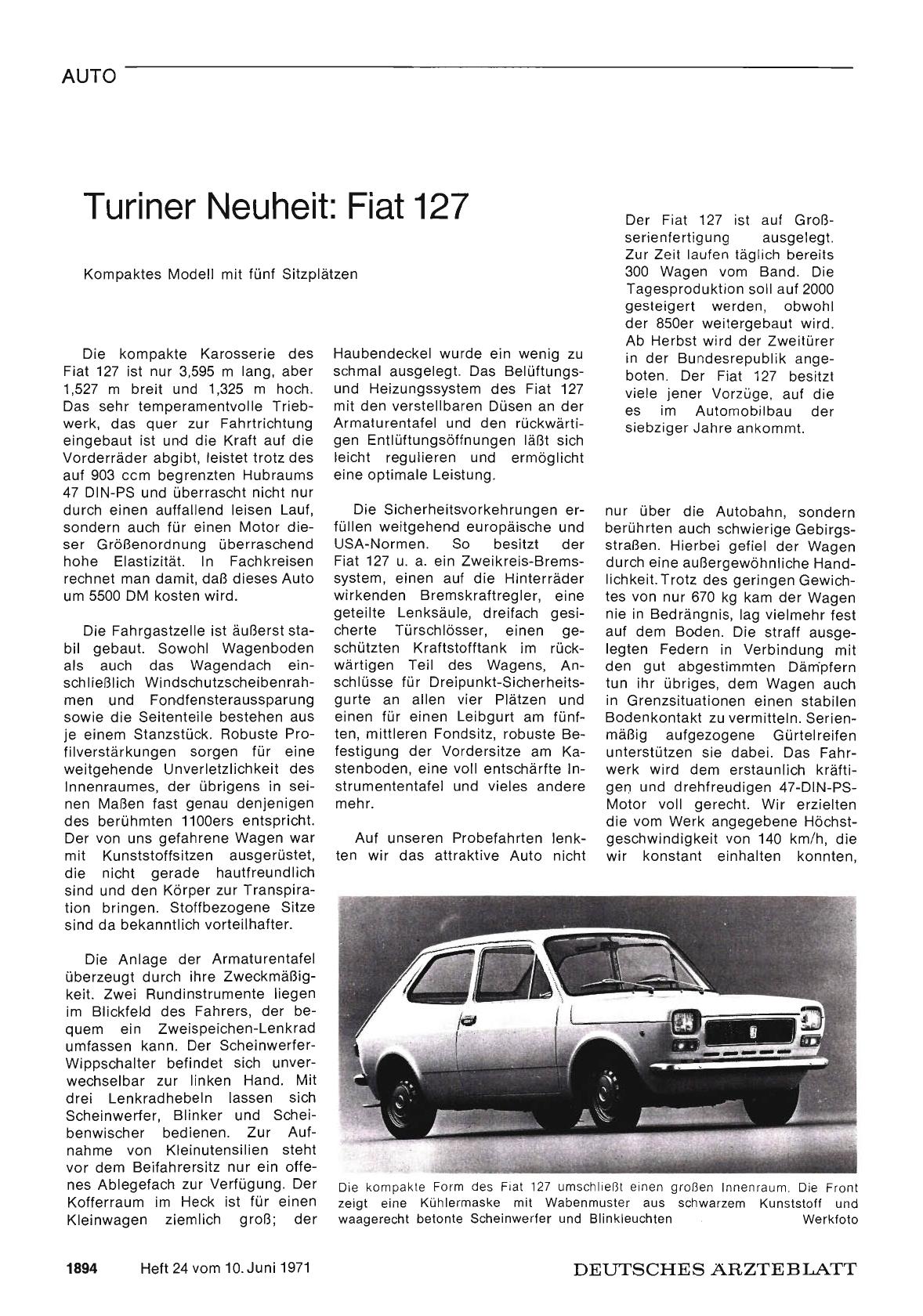 Vorschauseite 1: Turiner Neuheit: Fiat 127