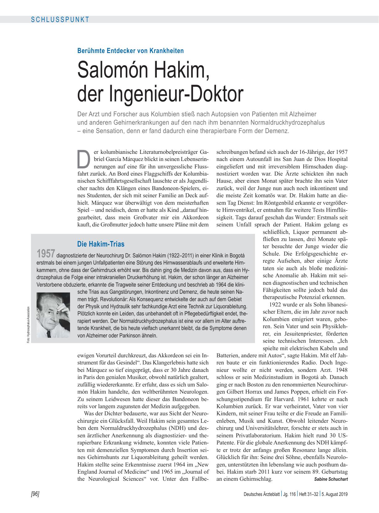 Vorschauseite 1: Berühmte Entdecker von Krankheiten: Salomón Hakim, der Ingenieur-Doktor