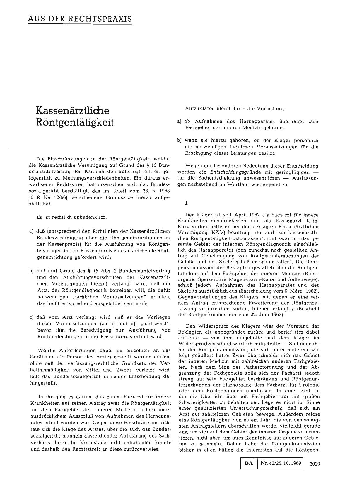 Vorschauseite 1: Kassenärztliche Röntgentätigkeit