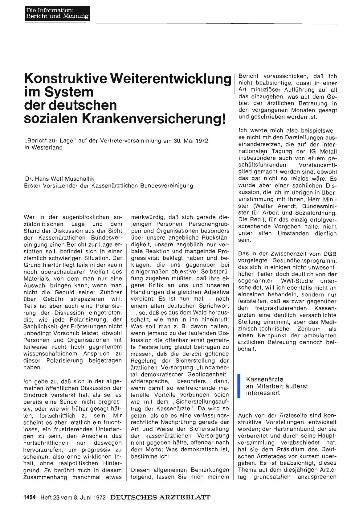 Vorschauseite 1: Konstruktive Weiterentwicklung im System der deutschen sozialen Krankenversicherung! (I)