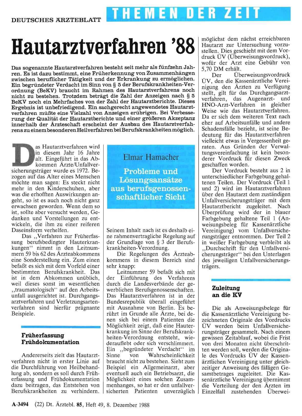 Vorschauseite 1: Hautarztverfahren '88
