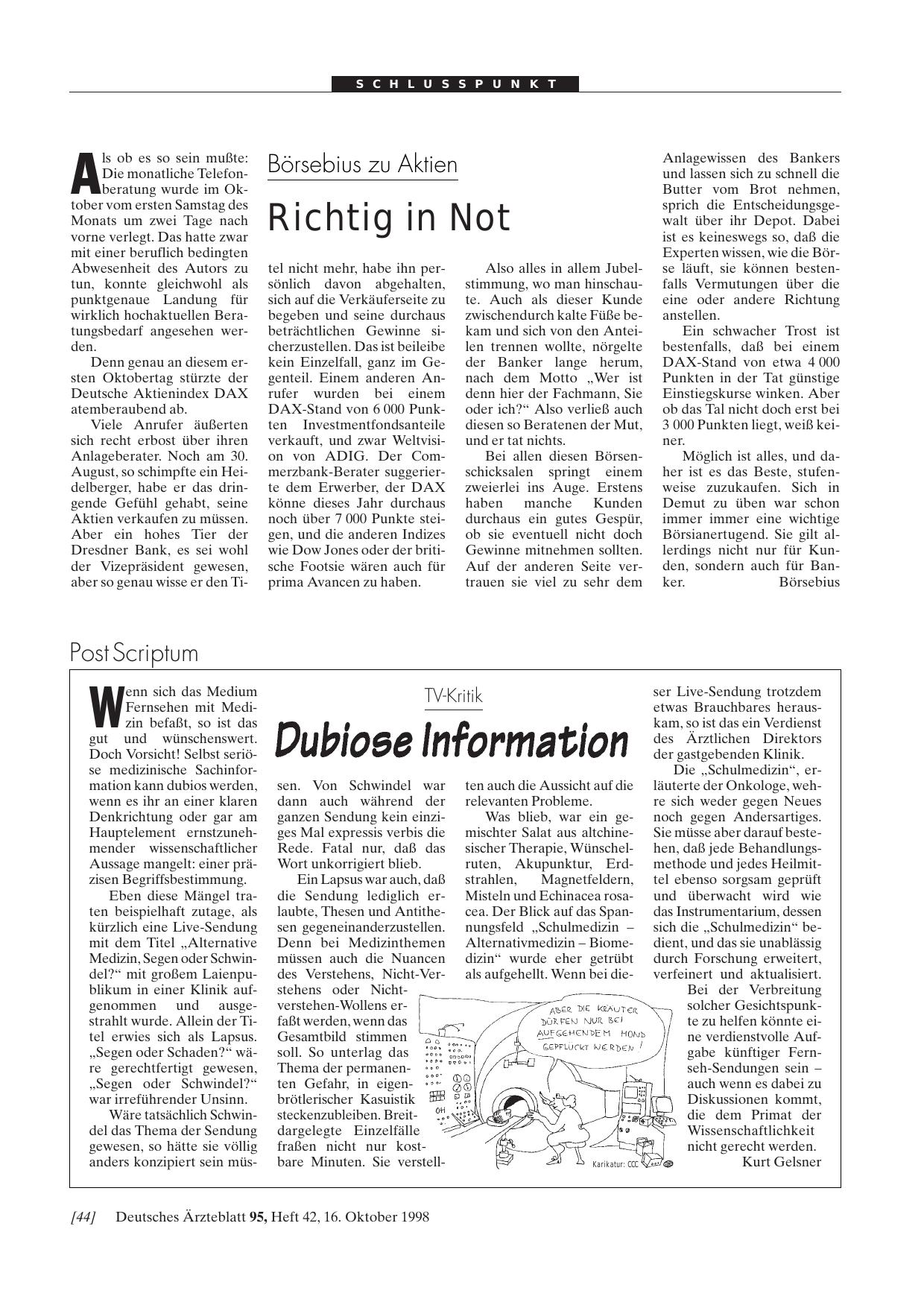 Vorschauseite 1: TV-Kritik: Dubiose Information