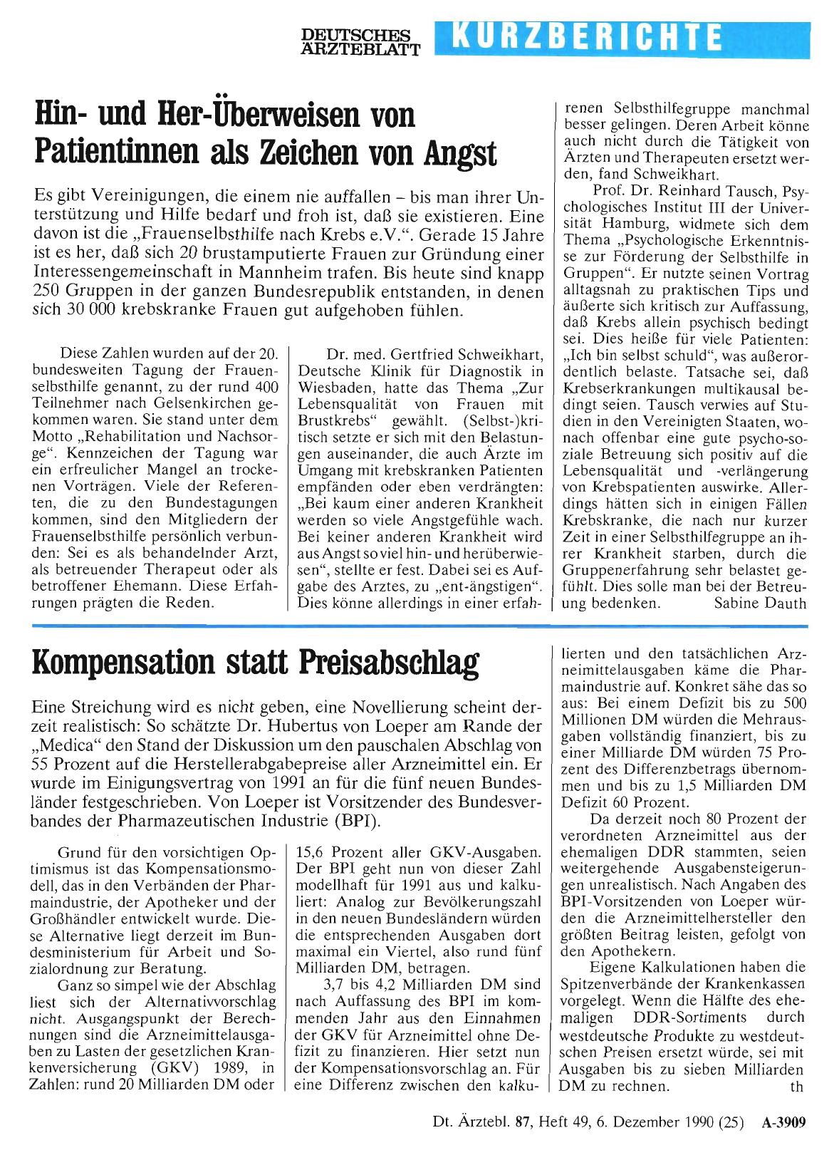 Vorschauseite 1: Hinund Her-Überweisen von Patientinnen als Zeichen von Angst