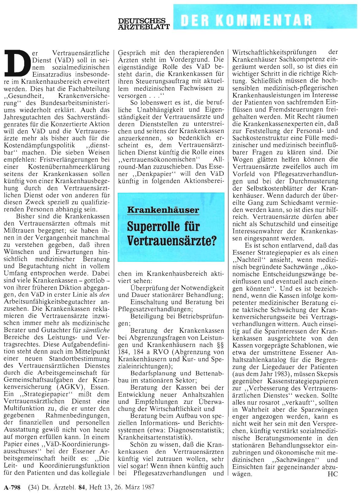 Vorschauseite 1: Krankenhäuser: Superrolle für Vertrauensärzte?