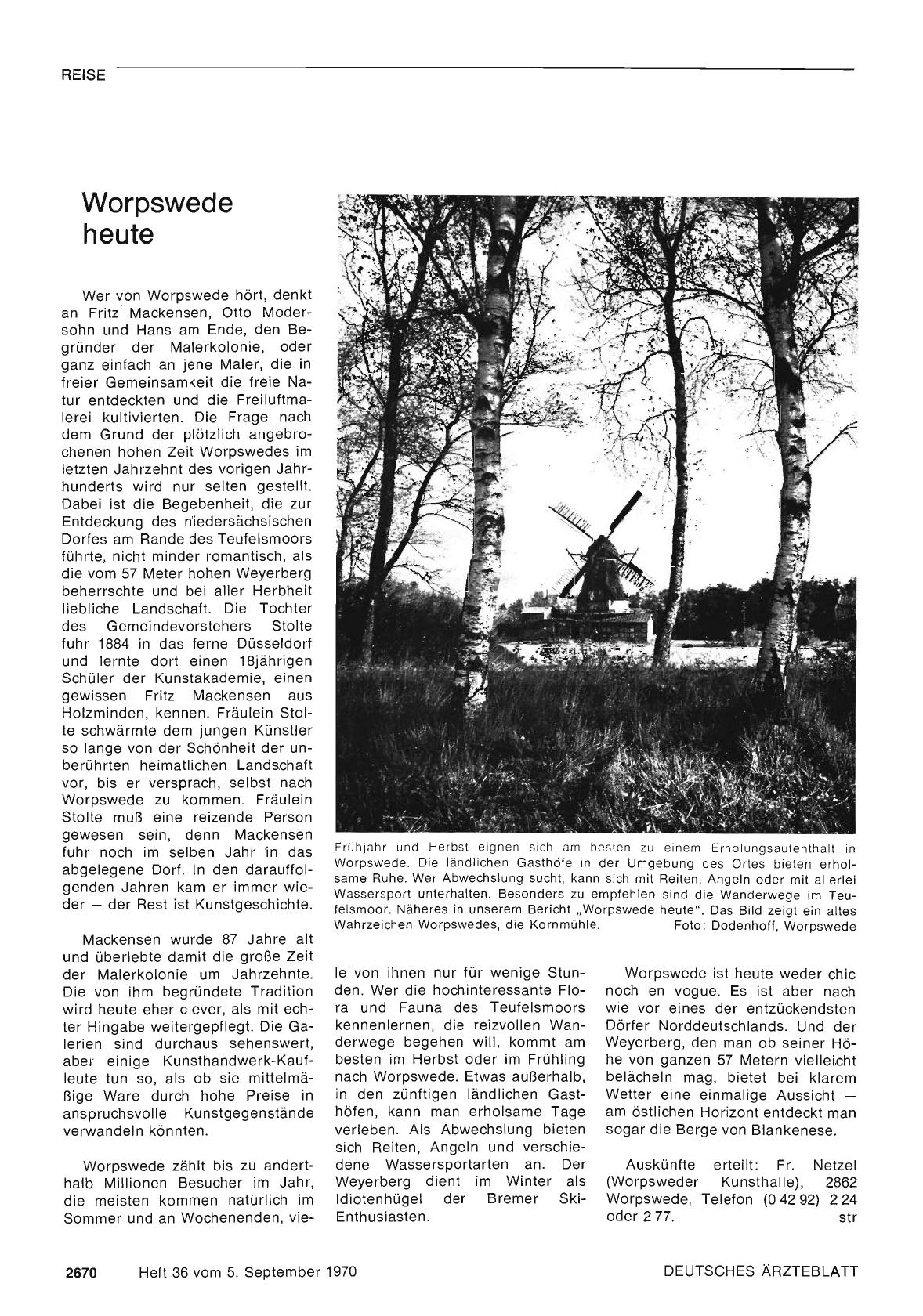 Vorschauseite 1: Worpswede heute