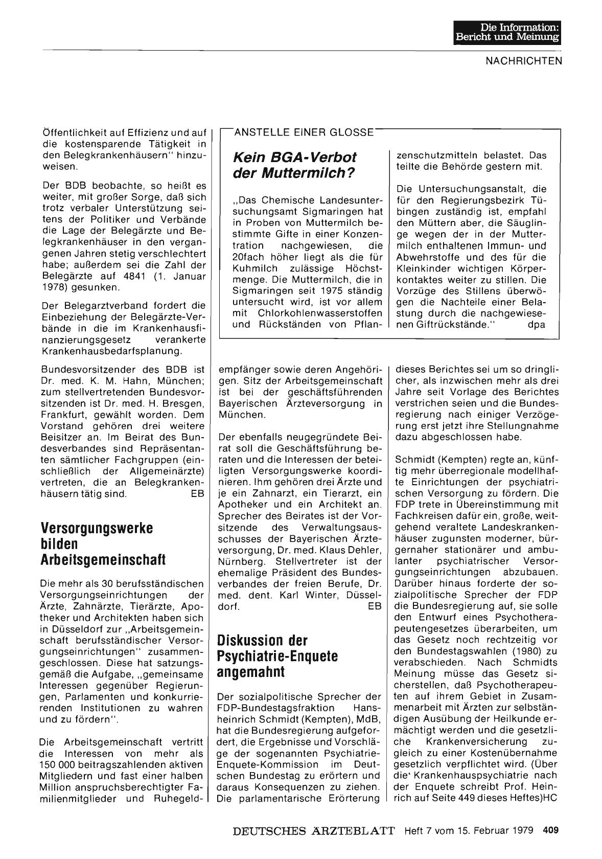 Vorschauseite 1: Diskussion der Psychiatrie-Enquete angemahnt