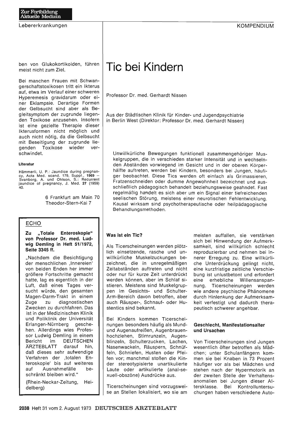 Vorschauseite 1: Zu „Totale Enteroskopie" von Professor Dr. med. Ludwig Demling