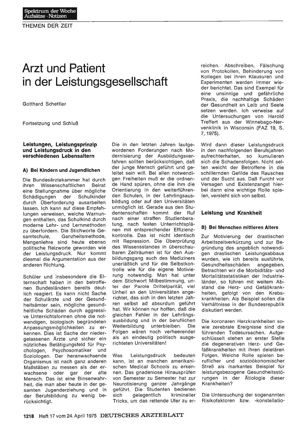 Vorschauseite 1: Arzt und Patient in der Leistungsgesellschaft