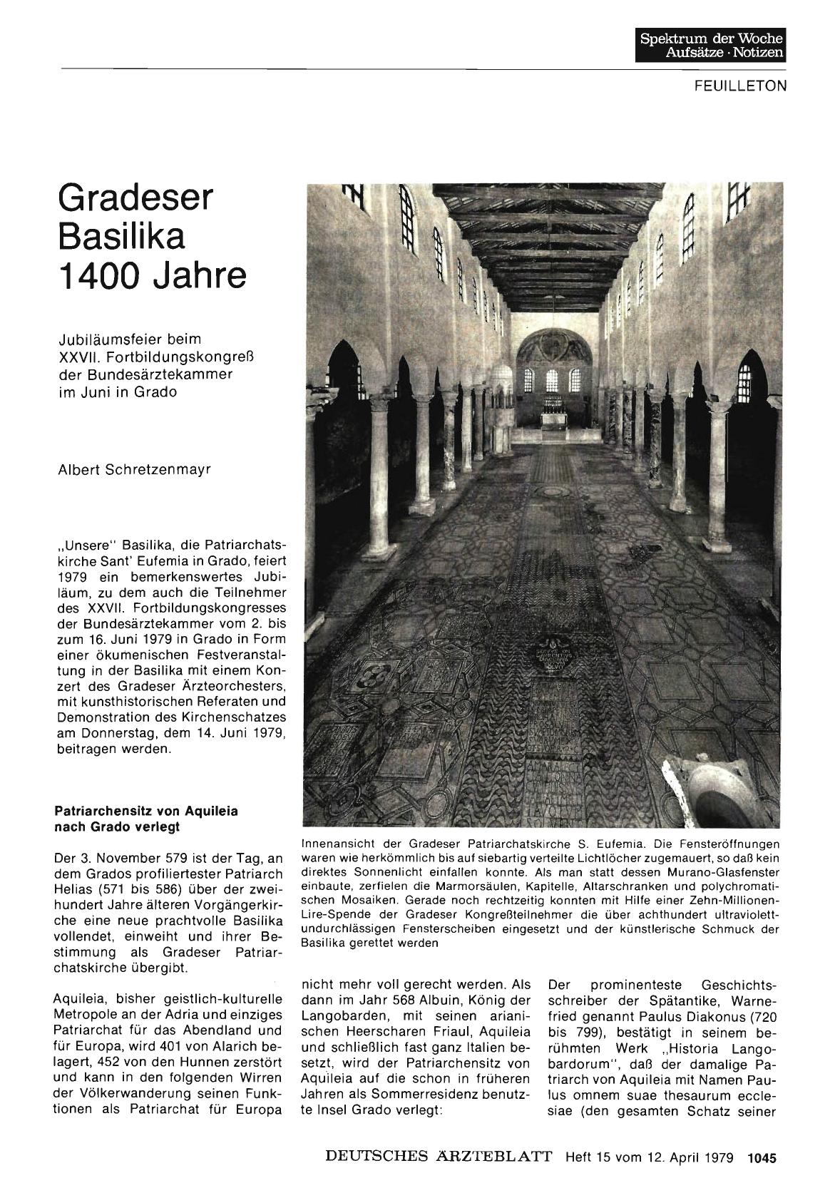 Vorschauseite 1: Gradeser Basilika 1400 Jahre