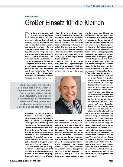 Vorschauseite 1: Helmut Peters: Großer Einsatz für die Kleinen