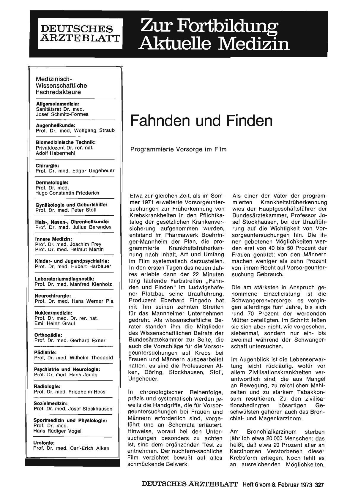 Vorschauseite 1: Fahnden und Finden: Programmierte Vorsorge im Film