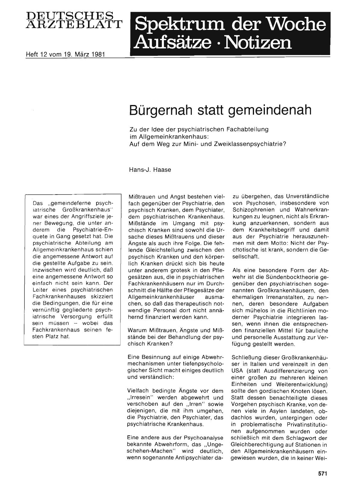 Vorschauseite 1: Bürgernah statt gemeindenah