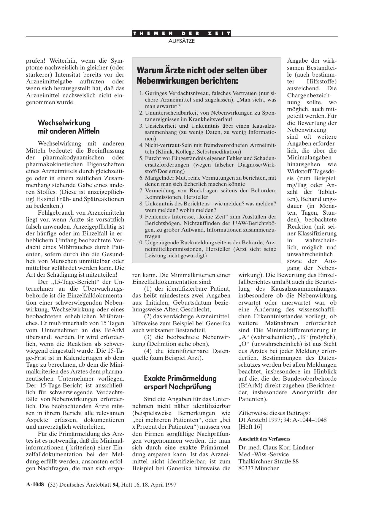 Vorschauseite 1: Warum Ärzte nicht oder selten über Nebenwirkungen berichten