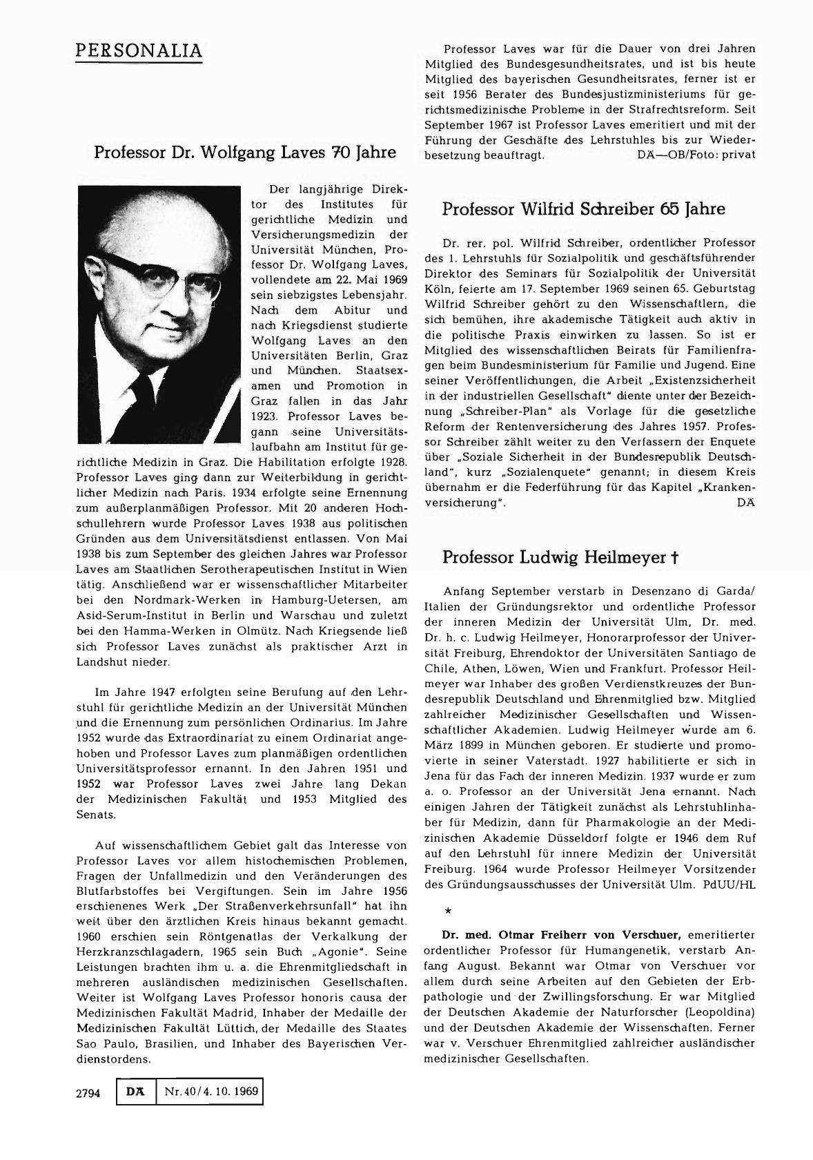 Vorschauseite 1: Professor Ludwig Heilmeyer †