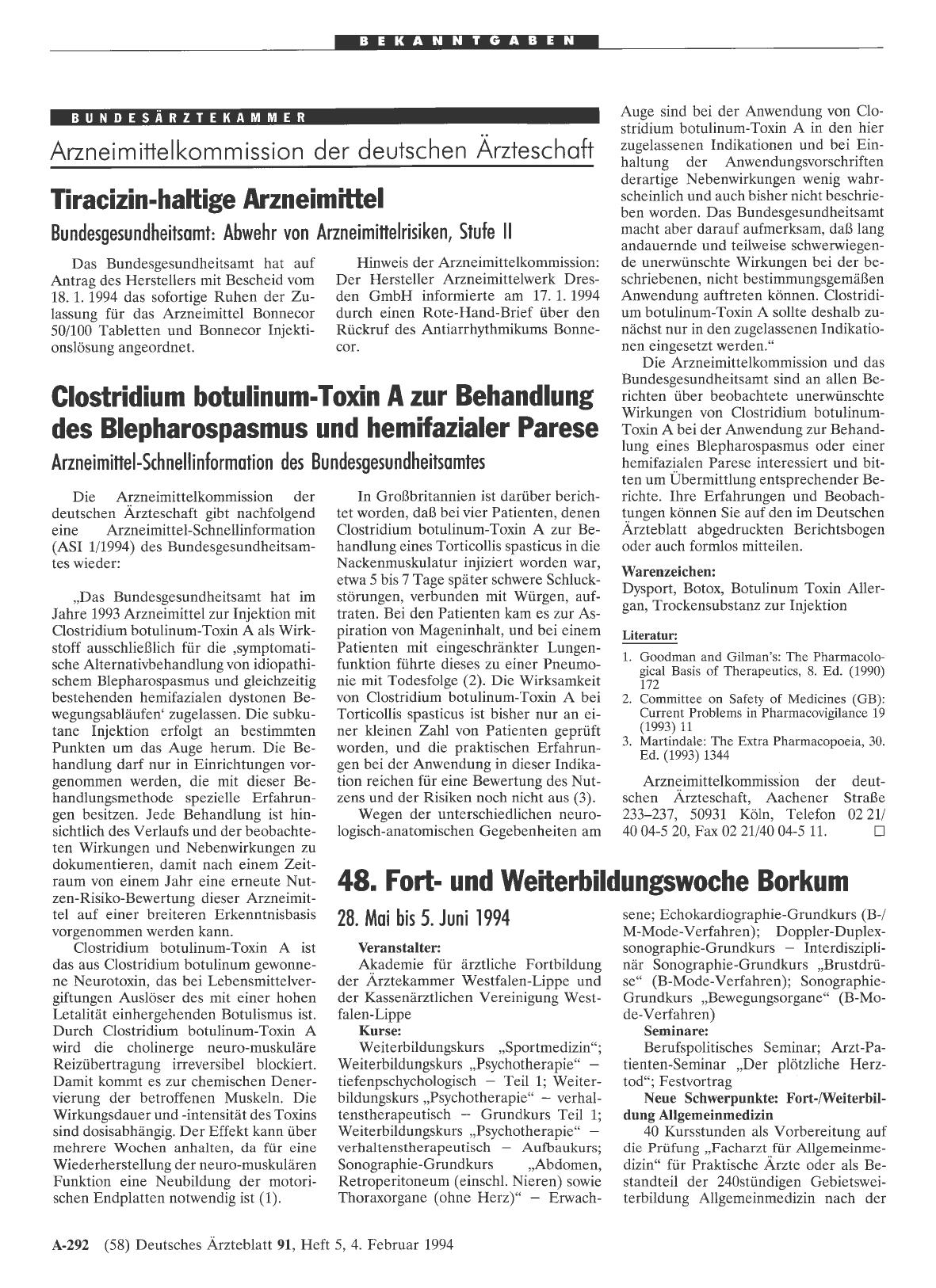Vorschauseite 1: Tiracizin-hattige Arzneimittel