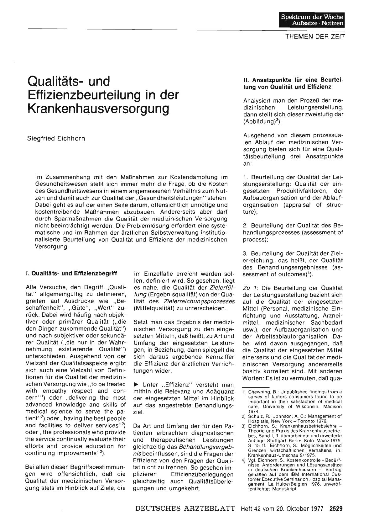 Vorschauseite 1: Qualitätsund Effizienzbeurteilung in der Krankenhausversorgung