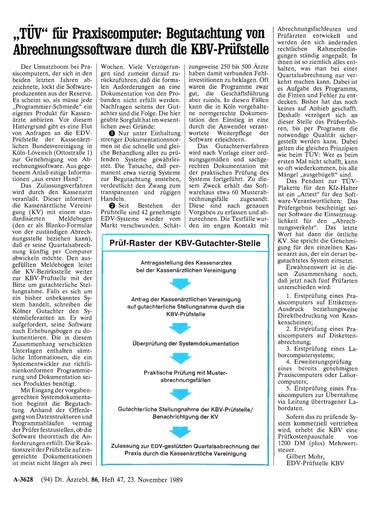 Vorschauseite 1: „TÜV” für Praxiscomputer: Begutachtung von Abrechnungssoftware durch die KBV-Prüfstelle