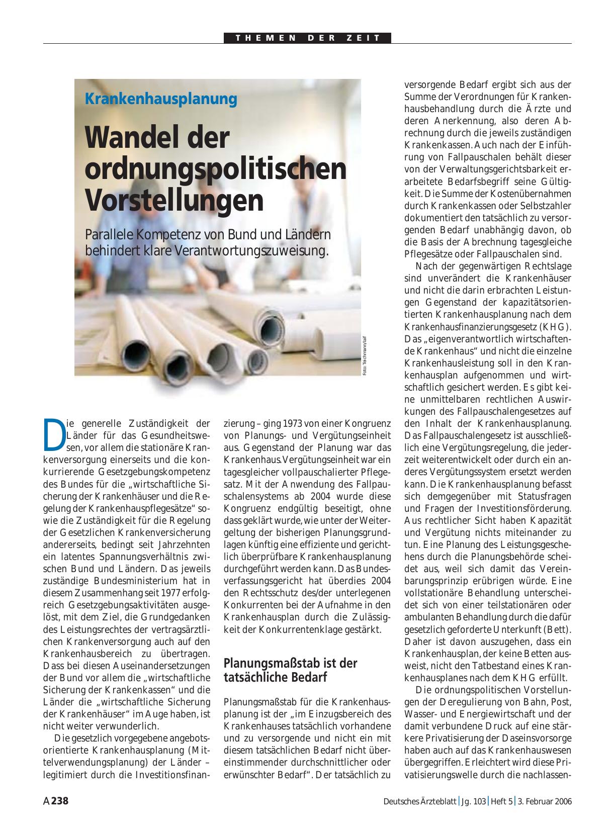Vorschauseite 1: Krankenhausplanung: Wandel der ordnungspolitischen Vorstellungen