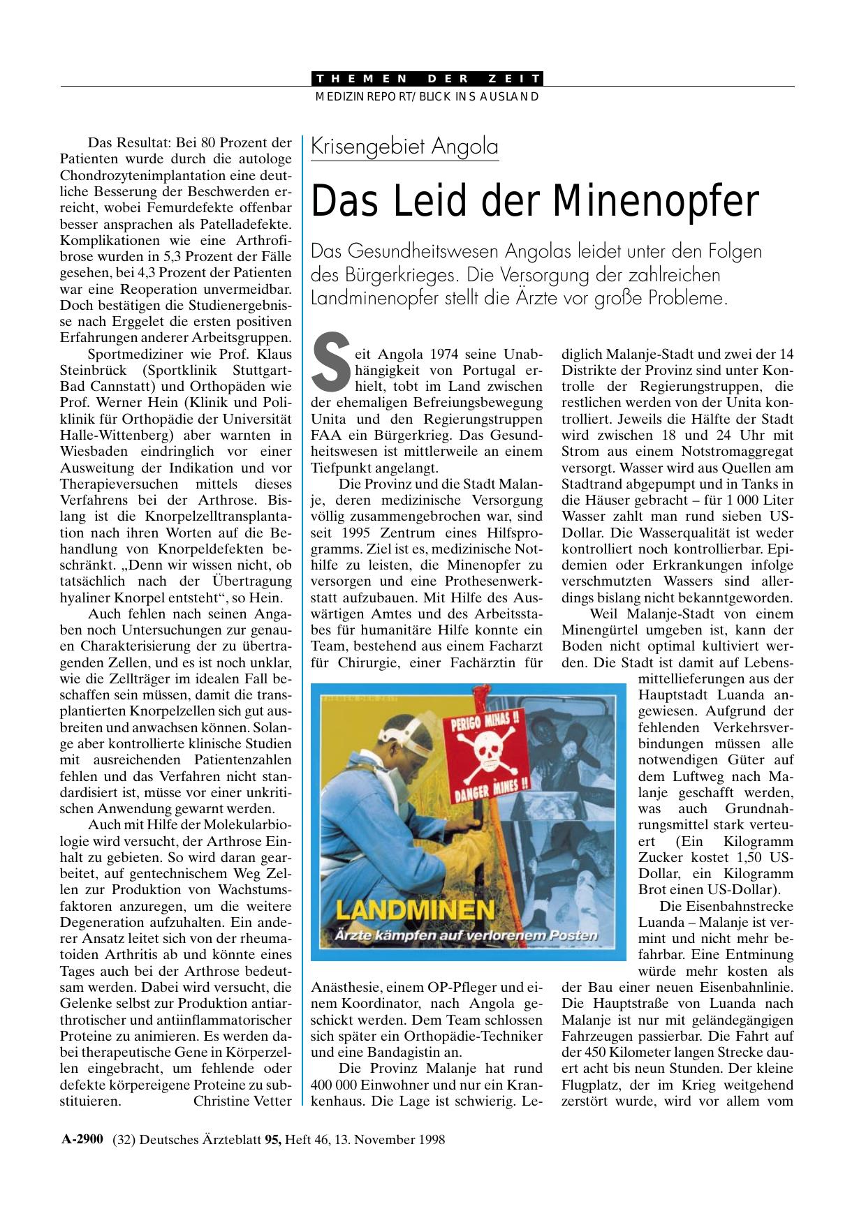 Vorschauseite 1: Krisengebiet Angola: Das Leid der Minenopfer