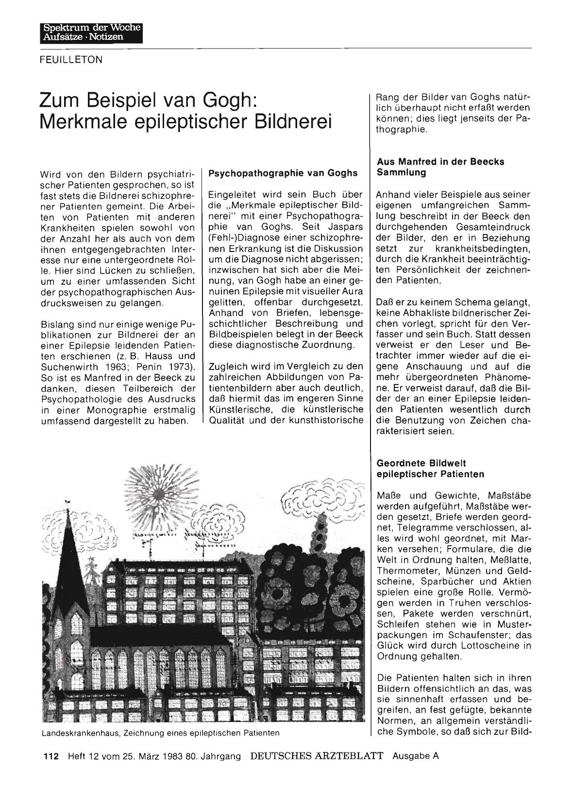Vorschauseite 1: Zum Beispiel van Gogh: Merkmale epileptischer Bildnerei