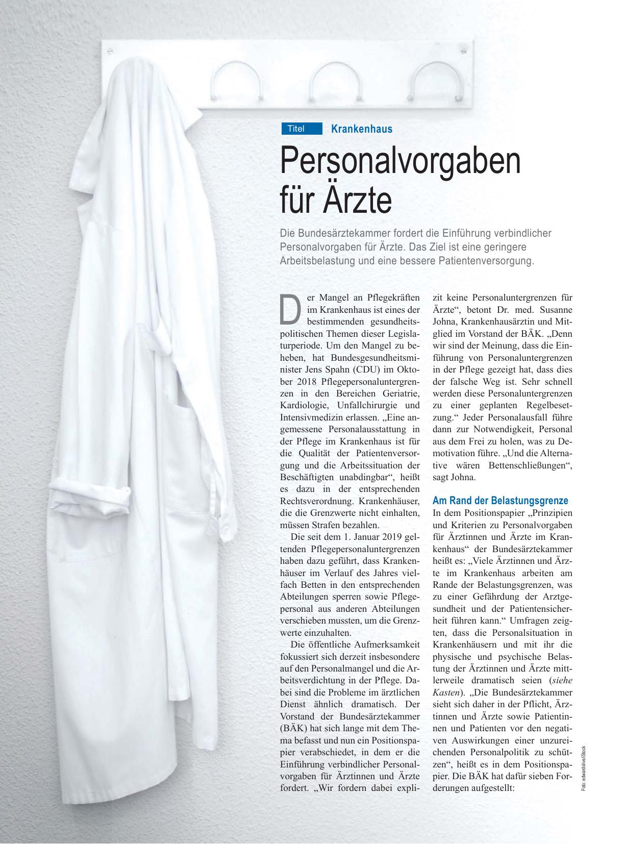 Vorschauseite 1: Krankenhaus: Personalvorgaben für Ärzte