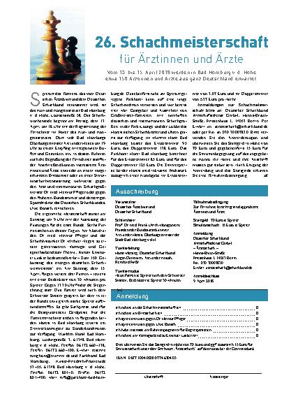Vorschauseite 1: 26. Schachmeisterschaft für Ärztinnen und Ärzte