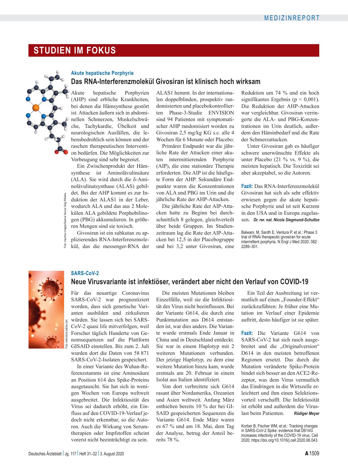 Vorschauseite 1: SARS-CoV-2: Neue Virusvariante ist infektiöser, verändert aber nicht den Verlauf von COVID-19