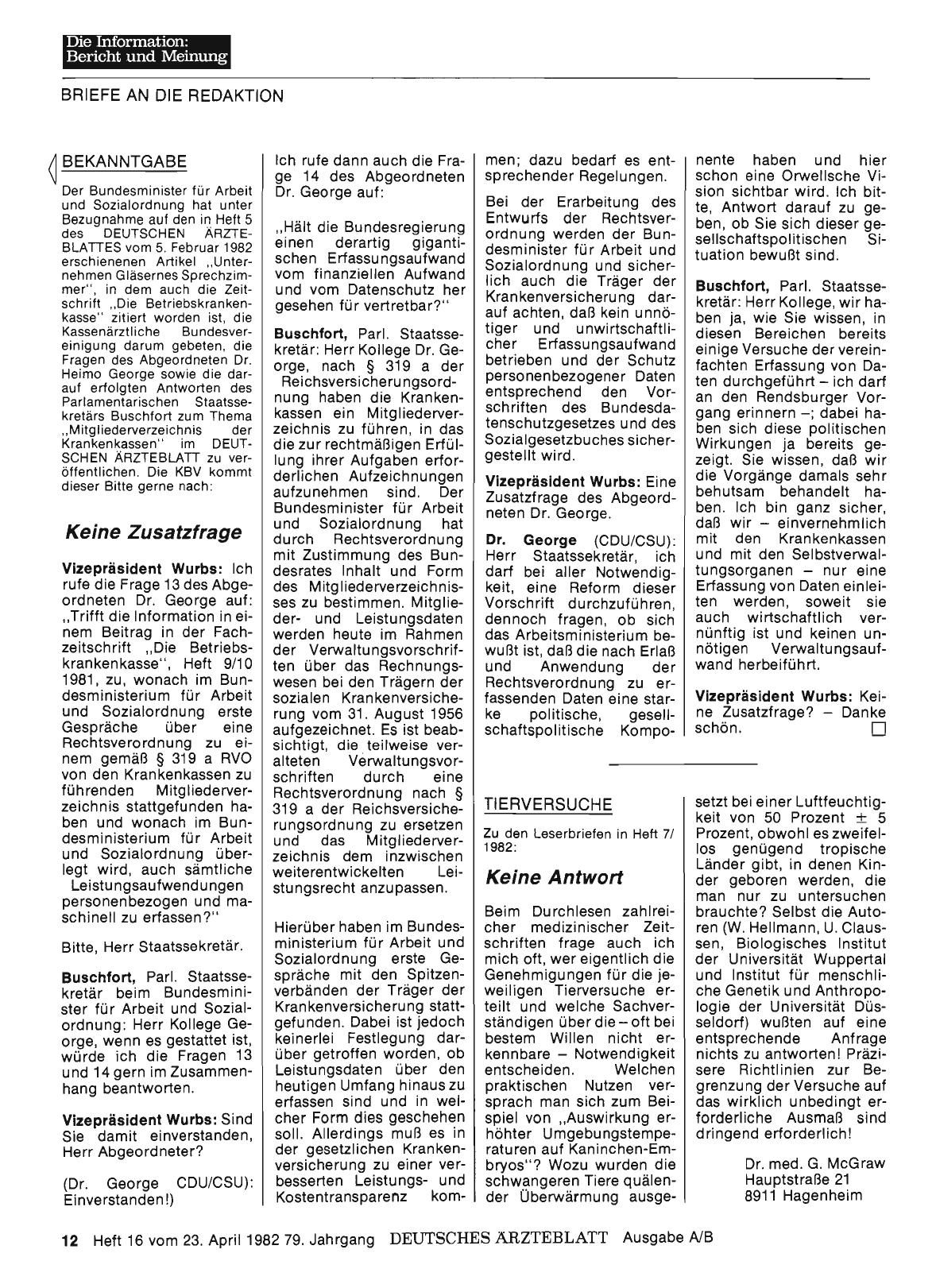 Vorschauseite 1: BEKANNTGABE: Keine Zusatzfrage