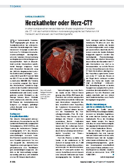 Vorschauseite 1: Kardiale Diagnostik: Herzkatheter oder Herz-CT?