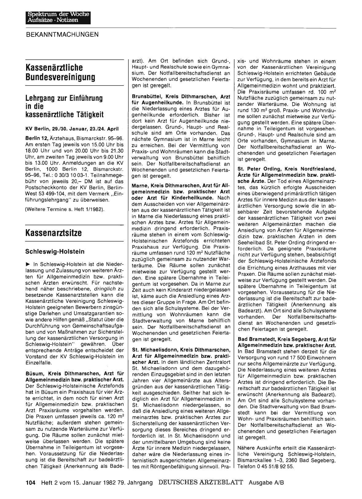 Vorschauseite 1: Kassenärztliche Bundesvereinigung