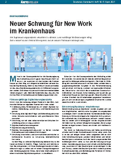 Vorschauseite 1: Digitalisierung: Neuer Schwung für New Work im Krankenhaus