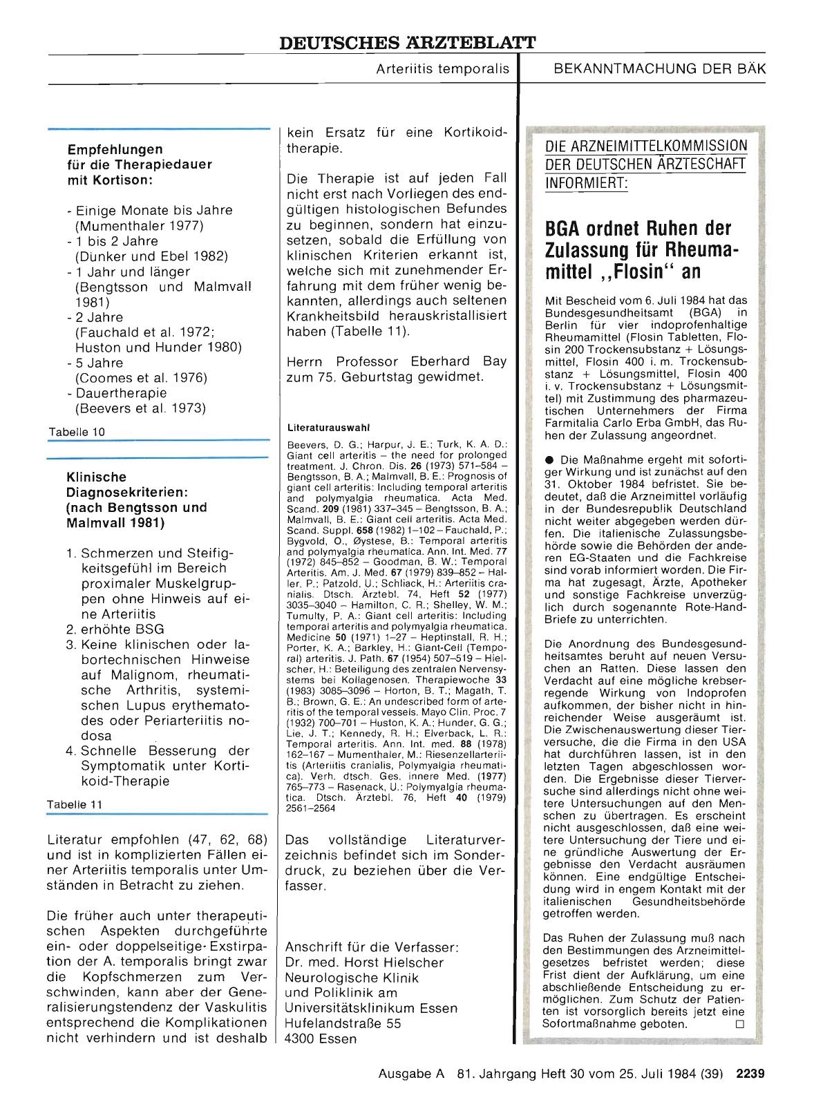 Vorschauseite 1: BGA ordnet Ruhen der Zulassung für Rheumamittel „Flosin“ an